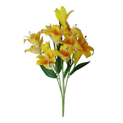 Vibrant 12 - Pack Yellow Artificial Lily Stems - 144 Realistic Flowers! - plants - express.com