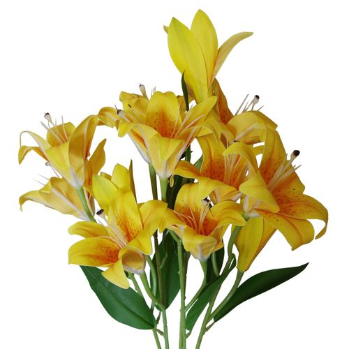 Vibrant 12 - Pack Yellow Artificial Lily Stems - 144 Realistic Flowers! - plants - express.com