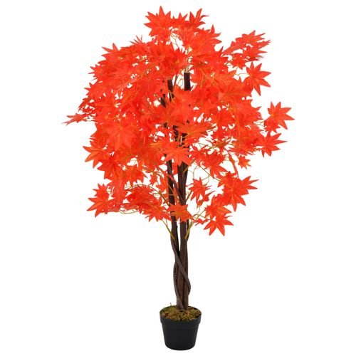 Vibrant 120cm Red Maple Tree - Lifelike Artificial Plant in Stylish Pot - plants - express.com