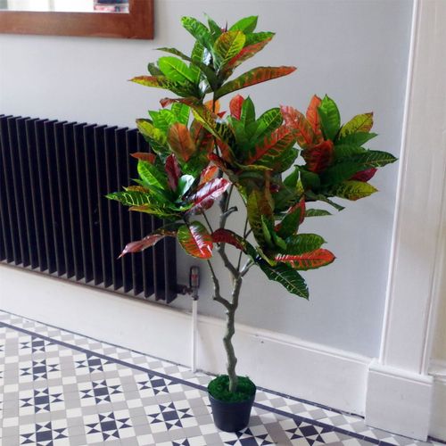 Vibrant 130cm Artificial Codiaeum Variegatum Tree – Safe & Stylish Decor - plants - express.com