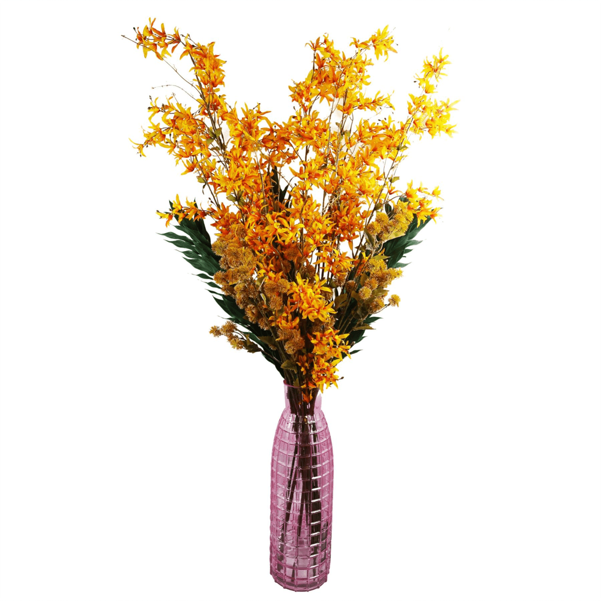 Vibrant 130cm Yellow Blossom Floral Spray - Lifelike Silk Decor Accent - plants - express.com