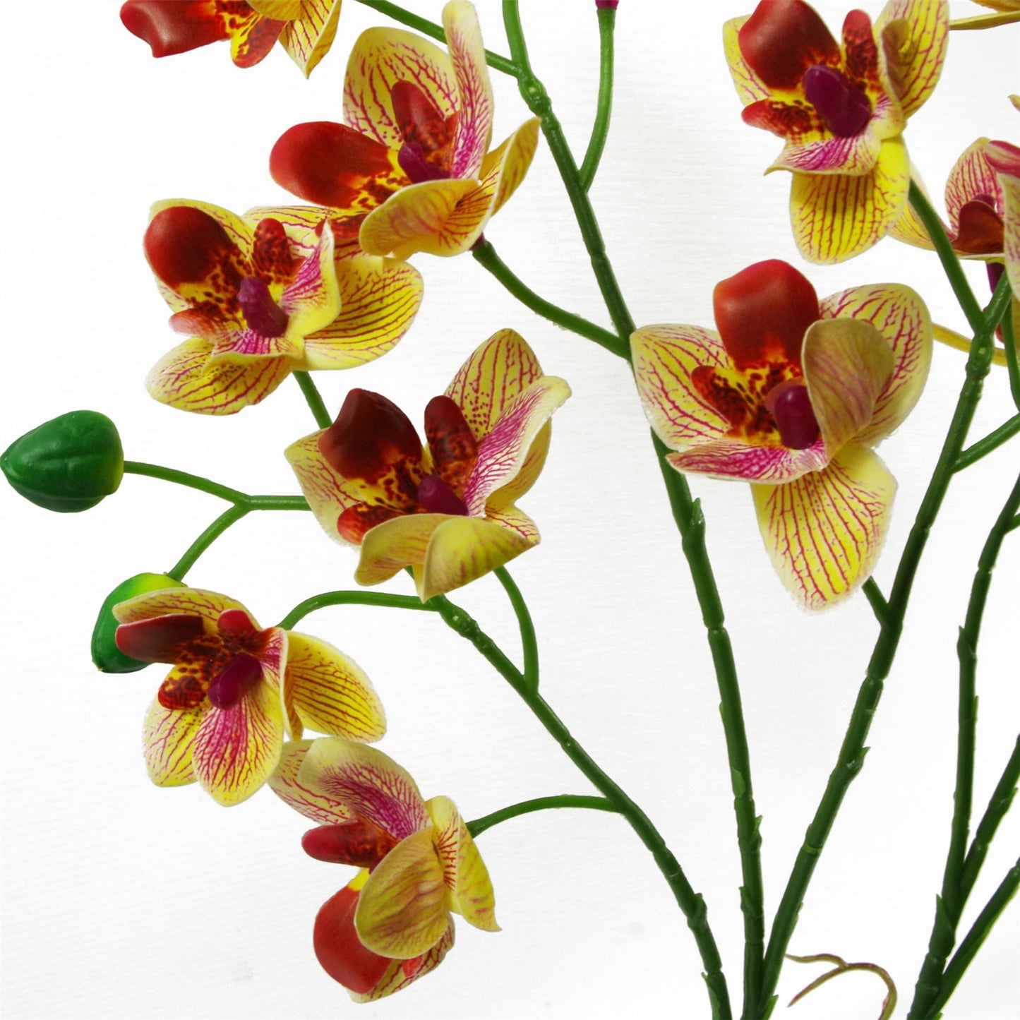Vibrant 43cm Pink & Yellow Artificial Orchid in Elegant Ceramic Planter - plants - express.com