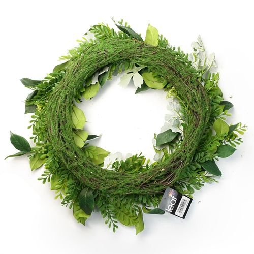 Vibrant 50cm Artificial Fern Wreath – Perfect for Any Door Decor! - plants - express.com