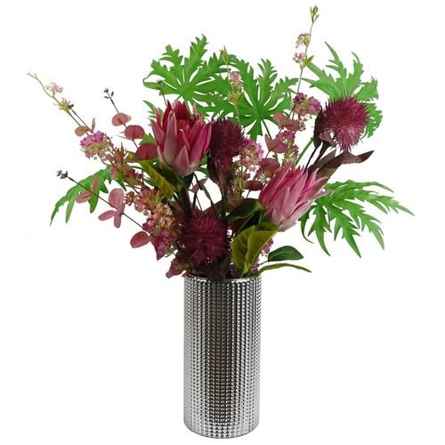 Vibrant 65cm Pink Protea Sugarbush Stem - Realistic Silk Flower Décor - plants - express.com