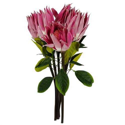 Vibrant 65cm Pink Protea Sugarbush Stem - Realistic Silk Flower Décor - plants - express.com