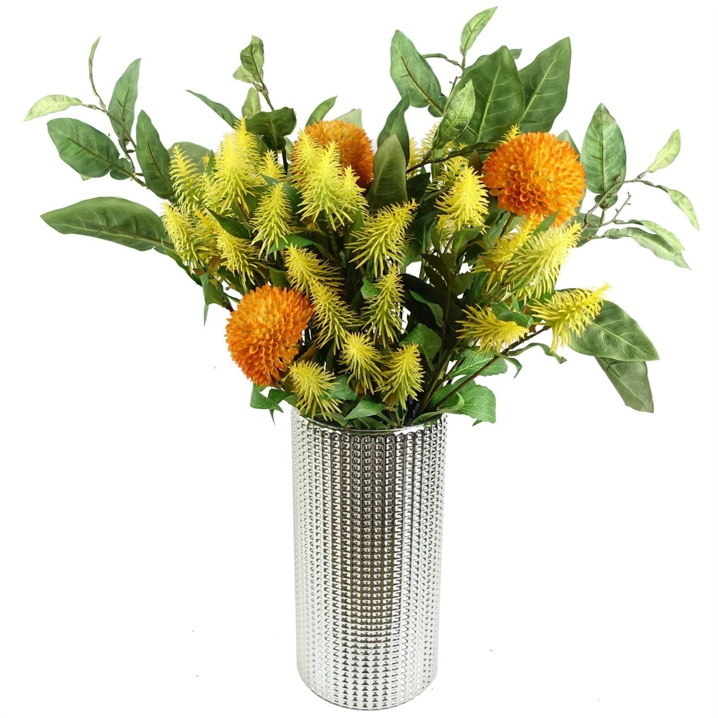 Vibrant 70cm Yellow Large Ball Dahlia Artificial Flower Stem - Perfect for Arrangements! - plants - express.com