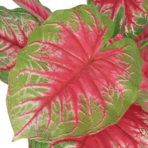 Vibrant Artificial Caladium Plant in Pot - 90cm Stylish Green & Red Decor - plants - express.com