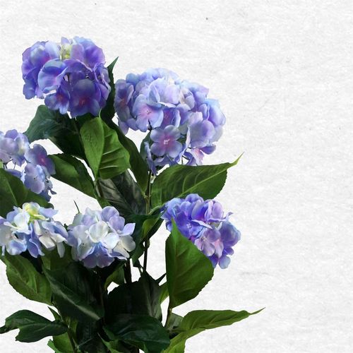 Vibrant Blue Artificial Hydrangea in Elegant Pot - Lifelike Indoor Decor - plants - express.com