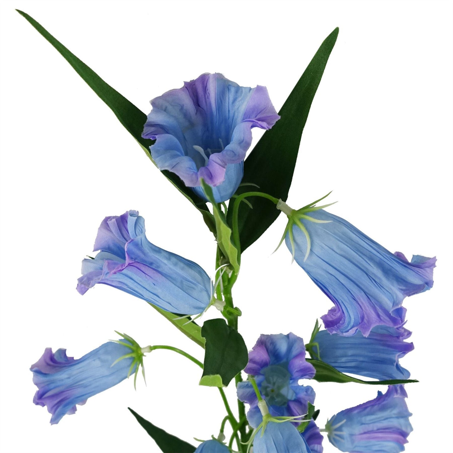 Vibrant Blue Trumpet Flower Stems - Set of 6 | 100cm Silk Elegance - plants - express.com