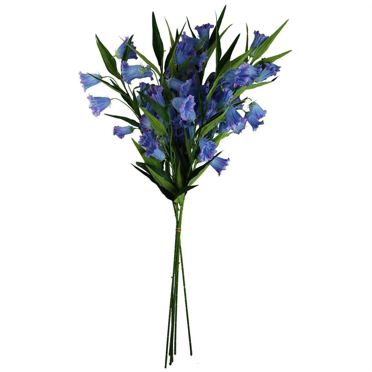 Vibrant Blue Trumpet Flower Stems - Set of 6 | 100cm Silk Elegance - plants - express.com