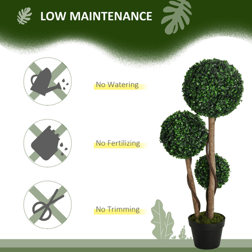 Vibrant HOMCOM 90cm Artificial Boxwood Topiary Tree - Indoor/Outdoor Decor - plants - express.com