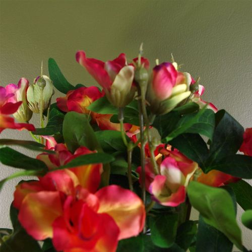 Vibrant Orange Artificial Rhododendron Potted Plant - Realistic Floral Décor - plants - express.com