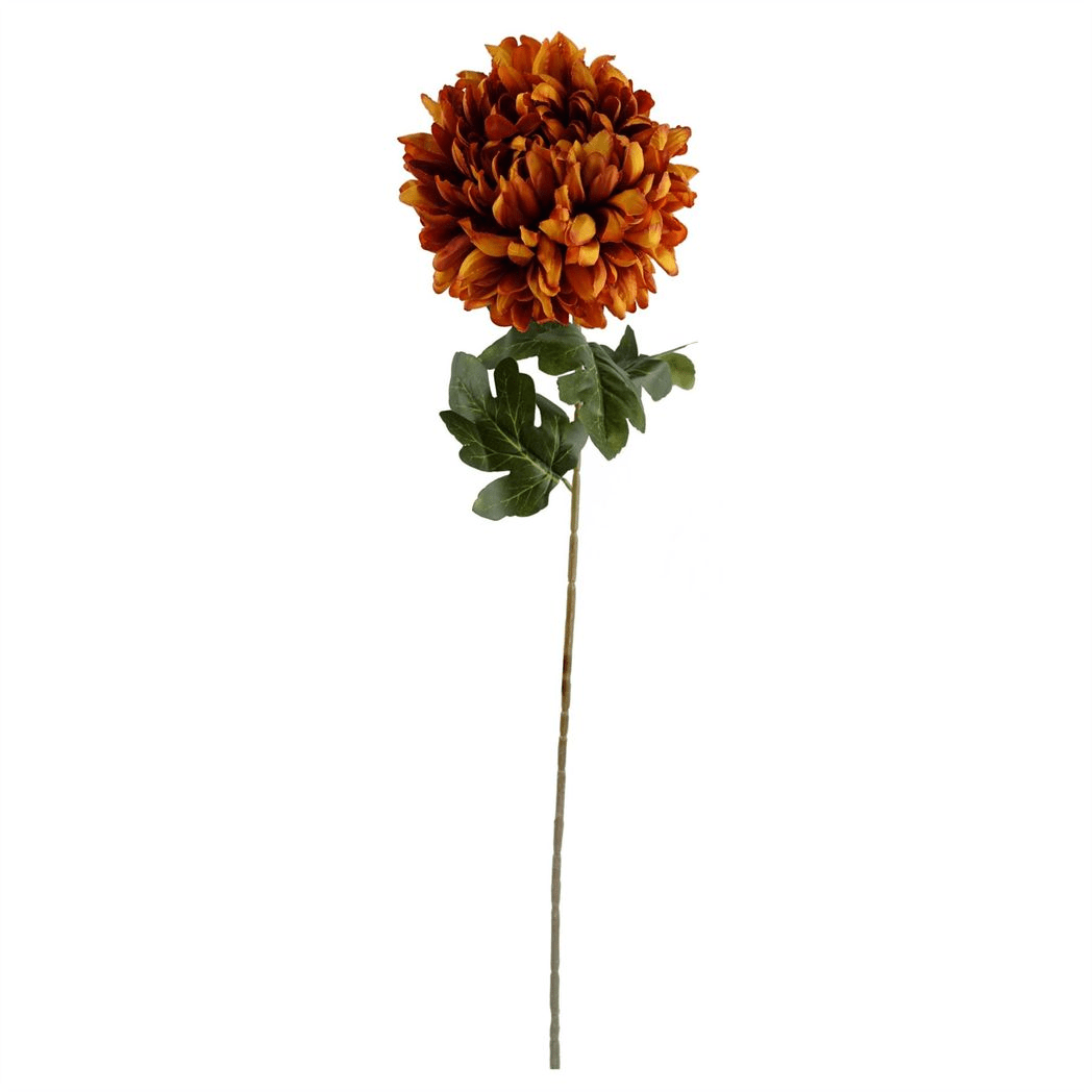 Vibrant Orange Silk Chrysanthemum Stems - Pack of 6 Extra Large Floral Accents - plants - express.com
