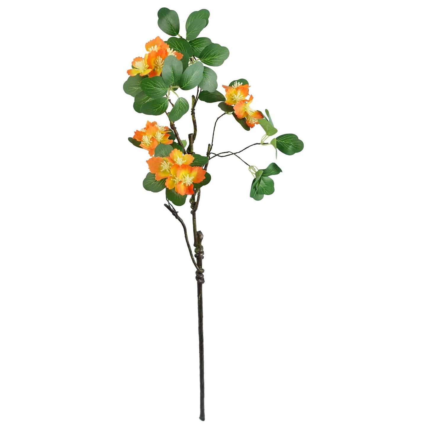 Vibrant Orange Silk Flower Foliage Spray Set - 6 Realistic Stems, 60cm - plants - express.com