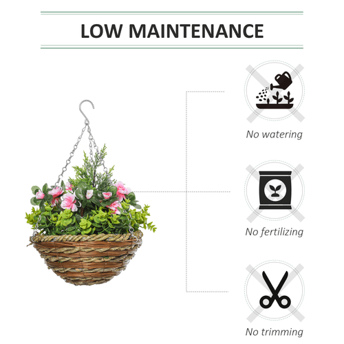 Vibrant Pack of 2 Artificial Lisianthus Hanging Planters - Effortless Elegance - plants - express.com