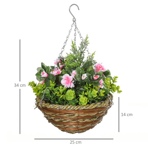 Vibrant Pack of 2 Artificial Lisianthus Hanging Planters - Effortless Elegance - plants - express.com