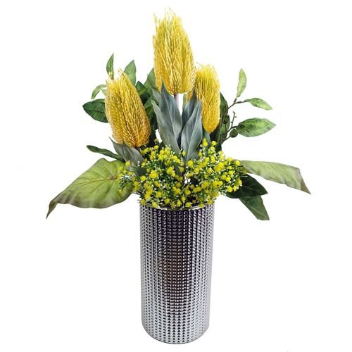 Vibrant Pack of 6 75cm Artificial Yellow Banksia Menziesii Flower Stems - plants - express.com