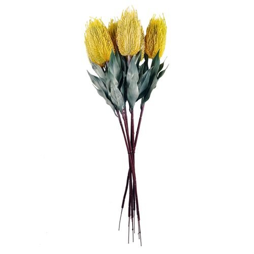 Vibrant Pack of 6 75cm Artificial Yellow Banksia Menziesii Flower Stems - plants - express.com