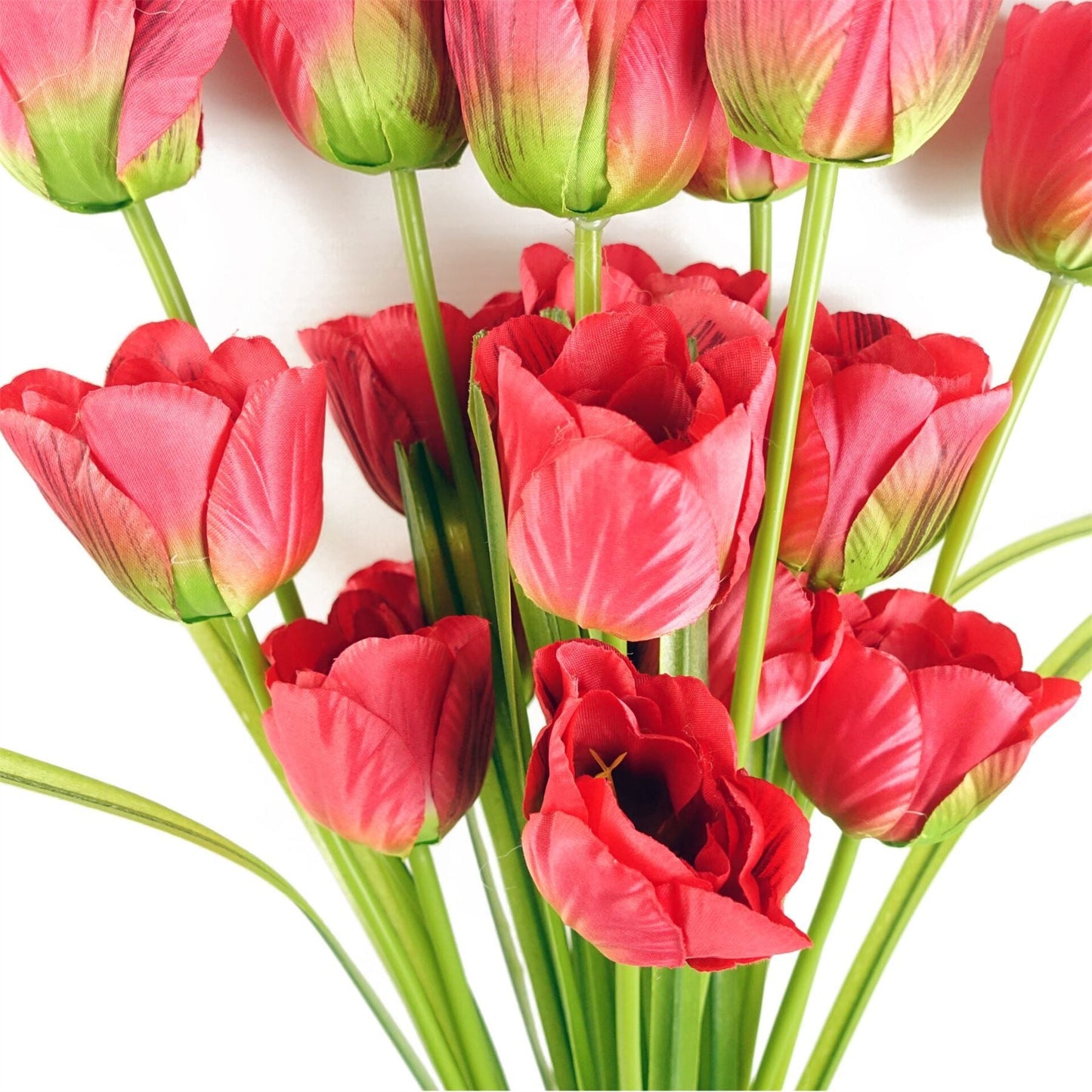 Vibrant Pack of 6 Realistic 80cm Red Artificial Tulip Stems for Stunning Decor - plants - express.com