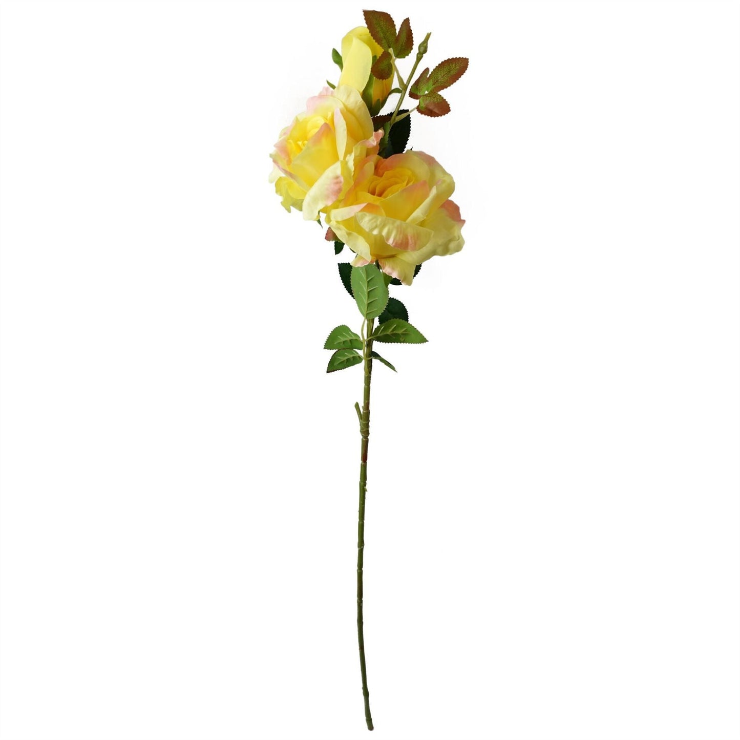 Vibrant Pack of 6 Silk Yellow Rose Stems – Perfect for Stunning Arrangements! - plants - express.com