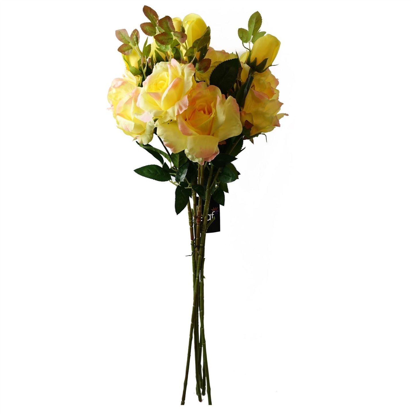 Vibrant Pack of 6 Silk Yellow Rose Stems – Perfect for Stunning Arrangements! - plants - express.com