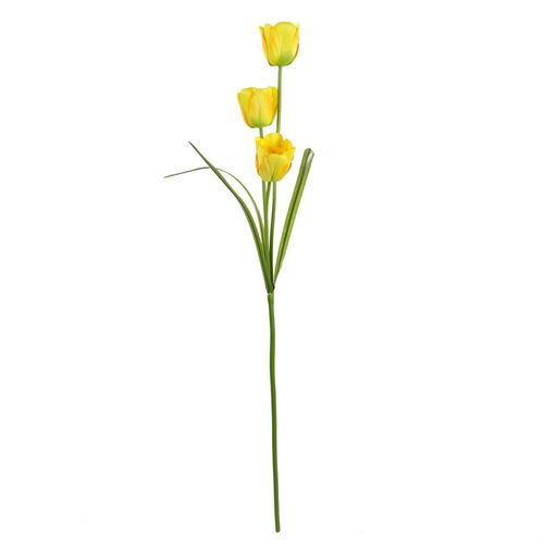 Vibrant Pack of 6 Yellow 80cm Artificial Tulip Stems for Stunning Decor - plants - express.com