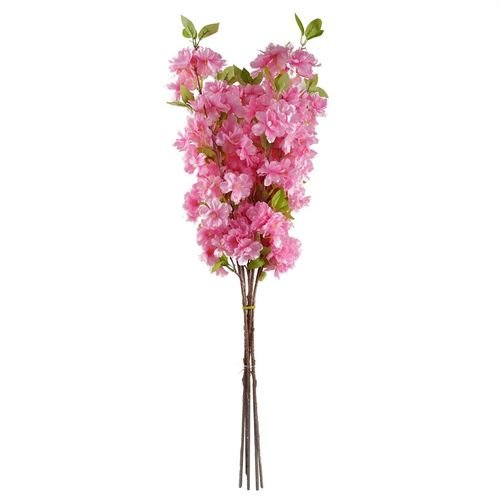 Vibrant Pink Artificial Blossom Stems - Set of 6, 100cm Each for Stunning Decor - plants - express.com