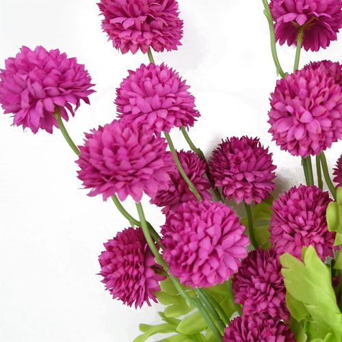 Vibrant Pink Artificial Dahlia Pompom Stems - Pack of 6 for Stunning Decor - plants - express.com