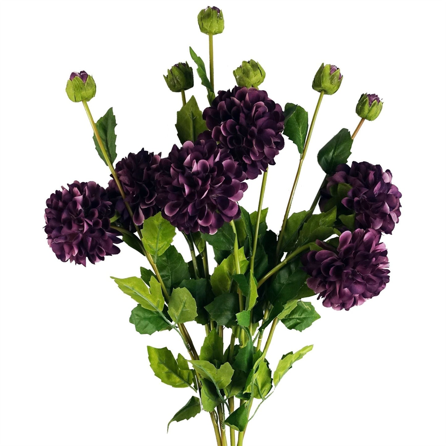 Vibrant Purple Artificial Dahlia PomPom Flower Stems - Pack of 6 - plants - express.com
