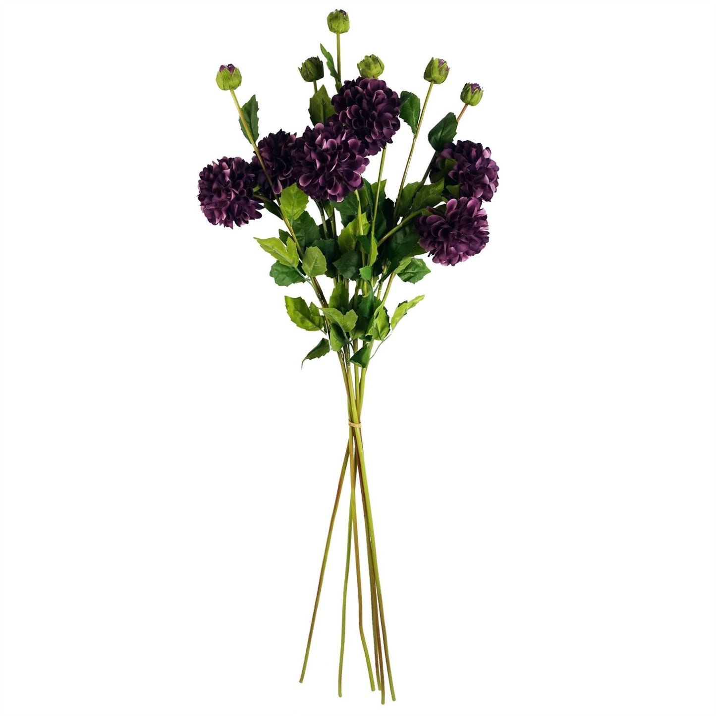 Vibrant Purple Artificial Dahlia PomPom Flower Stems - Pack of 6 - plants - express.com