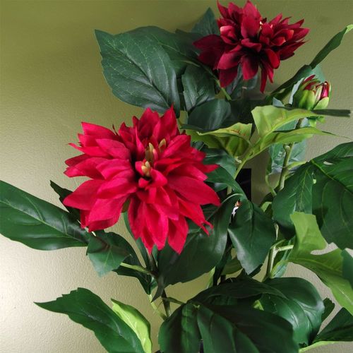 Vibrant Red Artificial Dahlia Plant - Realistic Décor for Any Space - plants - express.com