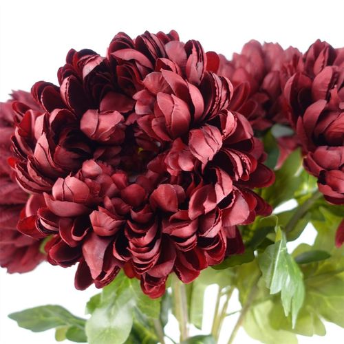 Vibrant Red Extra Large Silk Chrysanthemum Blooms - Pack of 6 - plants - express.com