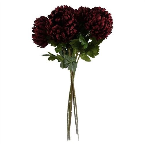 Vibrant Red Extra Large Silk Chrysanthemum Blooms - Pack of 6 - plants - express.com