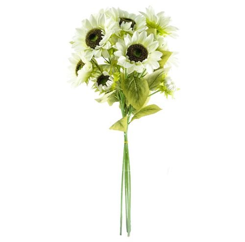 Vibrant White Artificial Sunflowers - Set of 6, 3 Heads Each, 88cm Tall - plants - express.com