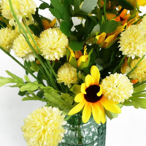Vibrant Yellow Dahlia Pompom Stems - Pack of 6 for Stunning Decor - plants - express.com