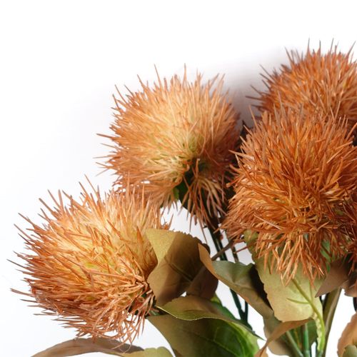 Vibrant Yellow Globe Thistle Artificial Flower Stems - Pack of 6 - plants - express.com