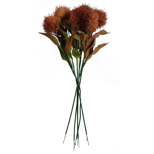 Vibrant Yellow Globe Thistle Artificial Flower Stems - Pack of 6 - plants - express.com