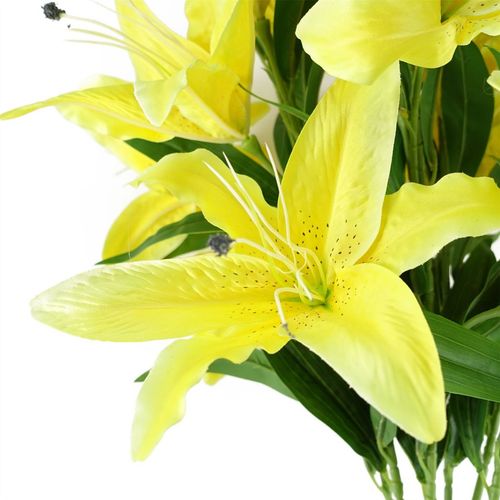 Vibrant Yellow Lily Stems - Set of 6 Large 100cm Silk Flowers for Stunning Arrangements - plants - express.com