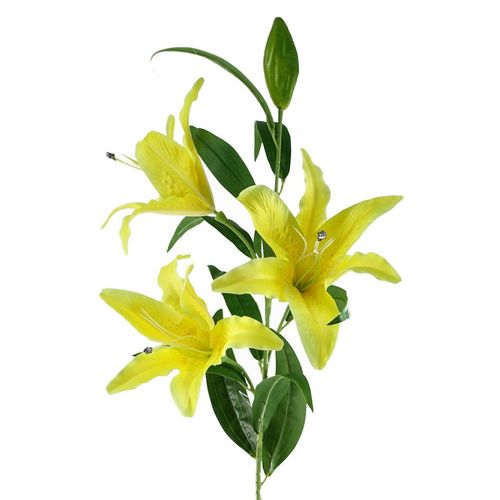 Vibrant Yellow Lily Stems - Set of 6 Large 100cm Silk Flowers for Stunning Arrangements - plants - express.com