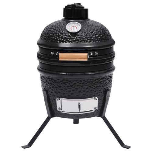 vidaXL 2 - in - 1 Kamado Grill & Smoker - Ceramic, 56 cm Black Beauty! - plants - express.com