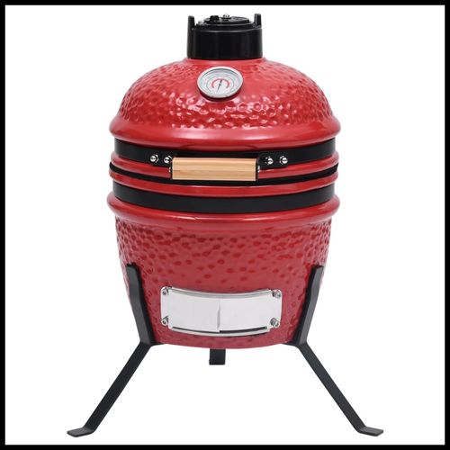 vidaXL 2 - in - 1 Kamado Grill & Smoker - Ceramic, 56 cm Black Beauty! - plants - express.com