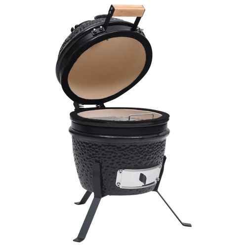 vidaXL 2 - in - 1 Kamado Grill & Smoker - Ceramic, 56 cm Black Beauty! - plants - express.com