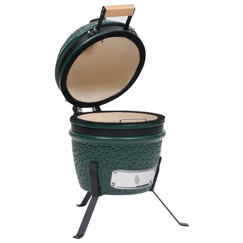 vidaXL 2 - in - 1 Kamado Grill & Smoker - Ceramic, 56 cm Black Beauty! - plants - express.com