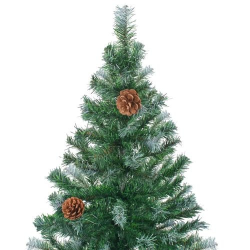 vidaXL 4.9ft Pre - lit Frosted Christmas Tree with Ornaments & Pine Cones - plants - express.com