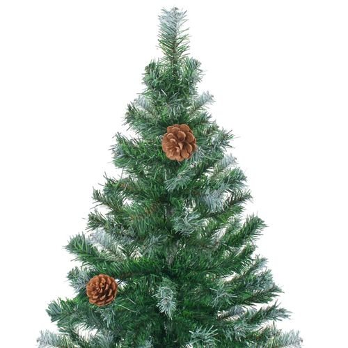 vidaXL 4.9ft Pre - lit Frosted Christmas Tree with Ornaments & Pine Cones - plants - express.com