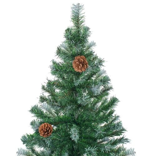 vidaXL 4.9ft Pre - lit Frosted Christmas Tree with Ornaments & Pine Cones - plants - express.com