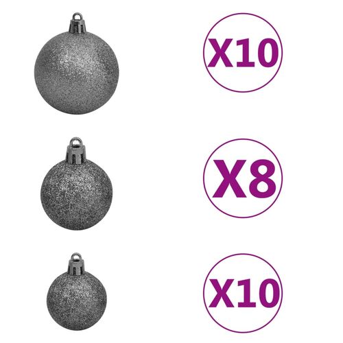 vidaXL 4.9ft Pre - lit Frosted Christmas Tree with Ornaments & Pine Cones - plants - express.com