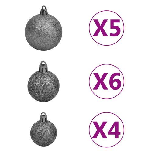 vidaXL 4.9ft Pre - lit Frosted Christmas Tree with Ornaments & Pine Cones - plants - express.com