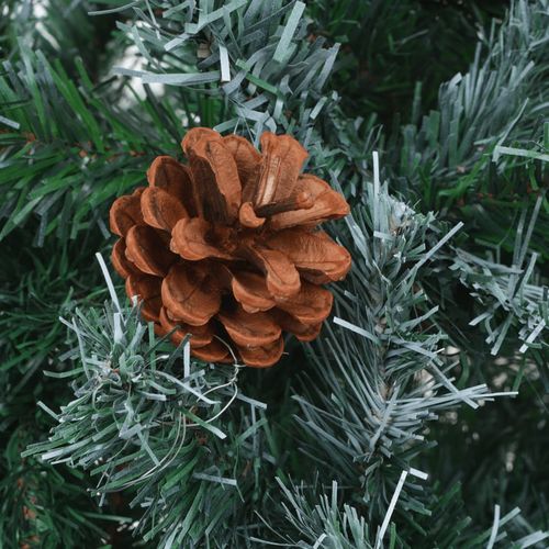 vidaXL 4.9ft Pre - lit Frosted Christmas Tree with Ornaments & Pine Cones - plants - express.com