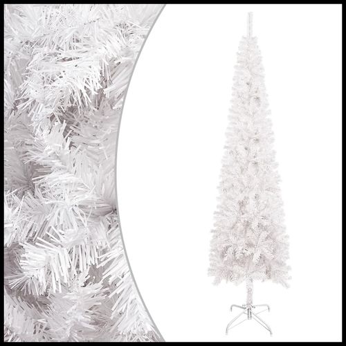 vidaXL Elegant Slim White Christmas Tree - 120 cm of Holiday Charm - plants - express.com